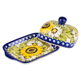 Maselnica Ceramika Bolesławiec wzór słoneczniki