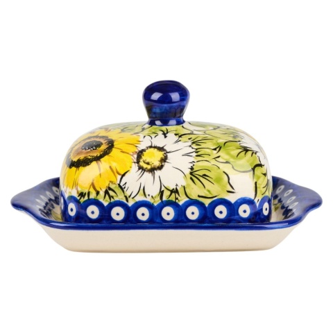 Maselnica Ceramika Bolesławiec wzór słoneczniki