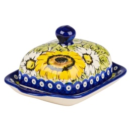 Maselnica Ceramika Bolesławiec wzór słoneczniki